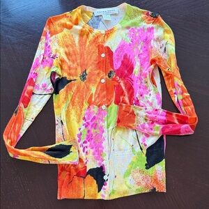 Trina Turk Kids Floral Button Down Shirt - Pink, Orange, Yellow